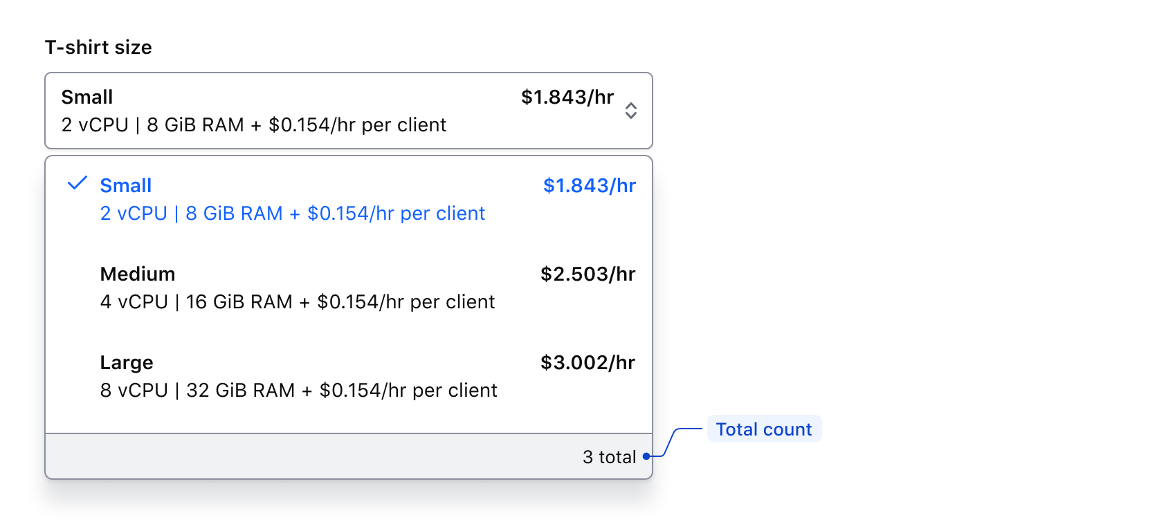 Custom content enabled before the list in both Single and Multiple components